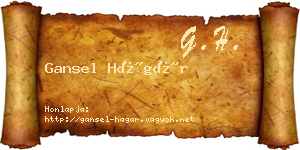 Gansel Hágár névjegykártya